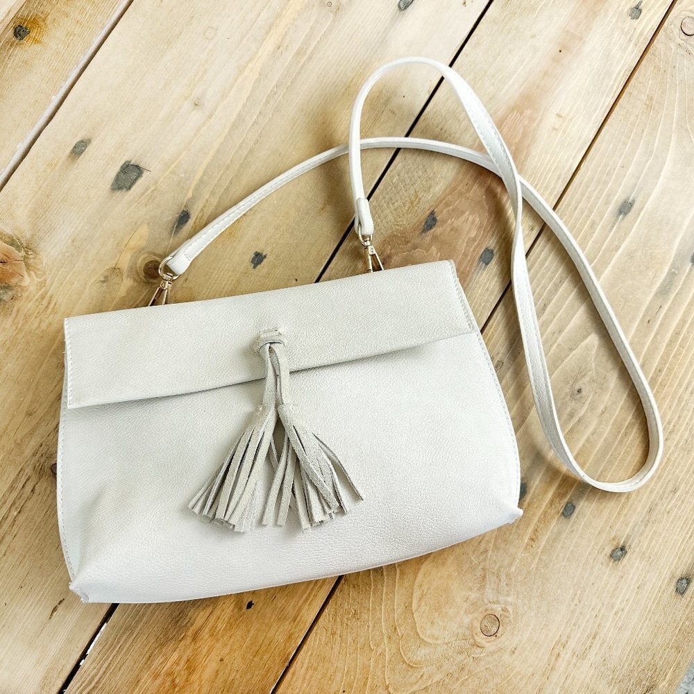 Street Level Cream Faux Leather‎ Crossbody Purse Bag NEW